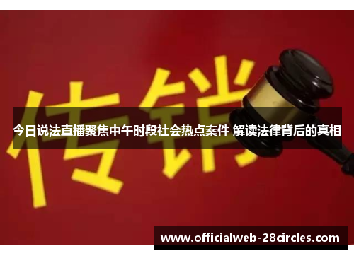 今日说法直播聚焦中午时段社会热点案件 解读法律背后的真相